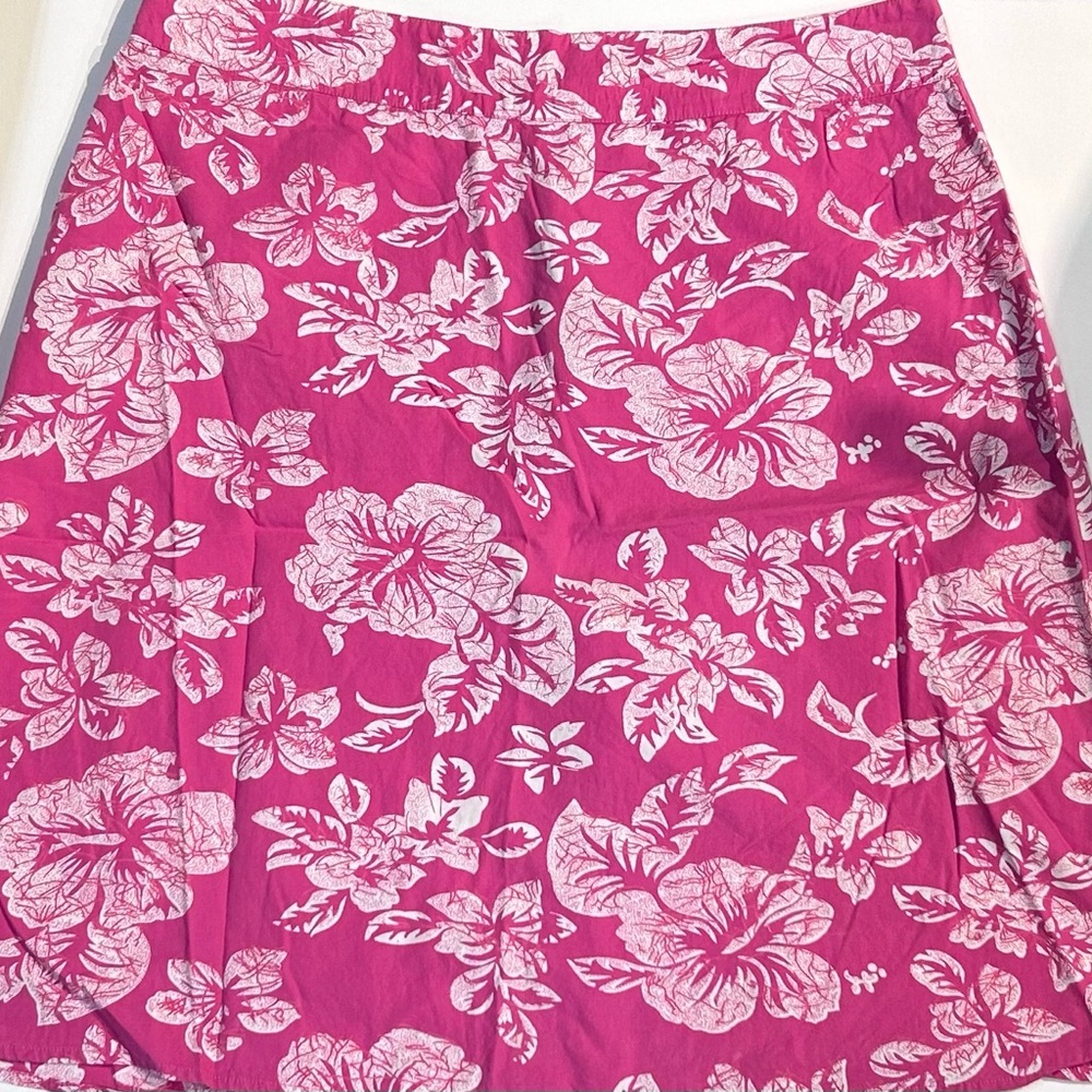 Summer Skirt Hibiscus Print 100% Cotton Size L
